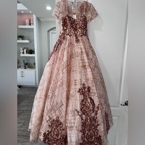 Sophisticated Rose Gold Quinceañera Dress